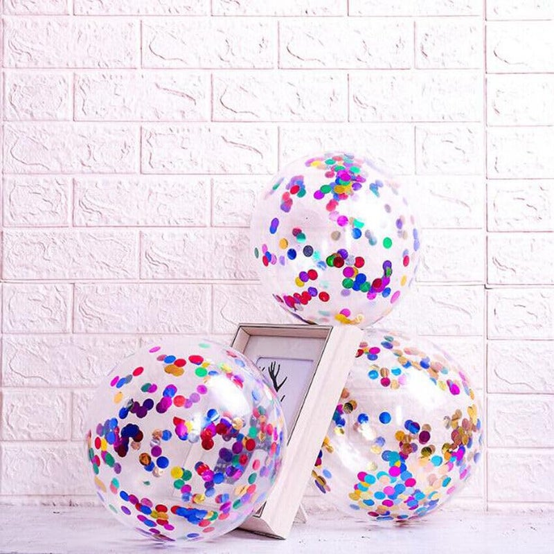 Bezente Rainbow Multicolor Confetti Latex Balloons - 60 Pack 12 inch Helium Colorful Confetti Balloons for Birthday Baby Shower Wedding Party Decorations - Image 4
